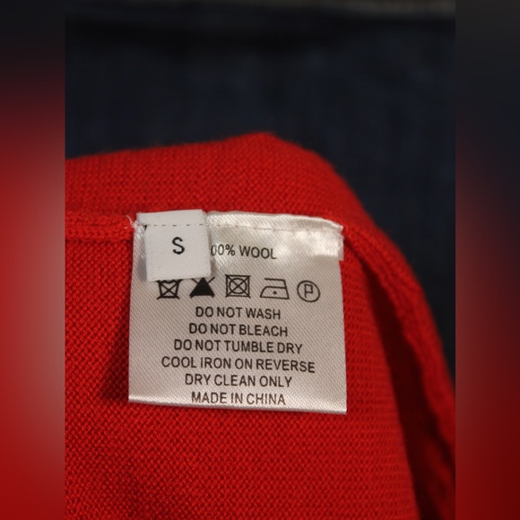 BELLA FRUED 1970 Wool Turtleneck Sweater Orange Red - Picture 7 of 7